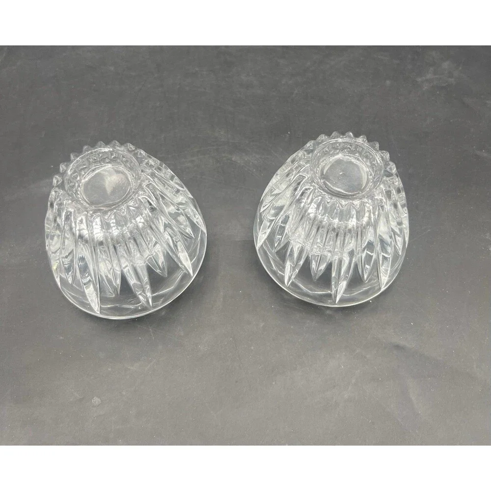 VTG Princess House Royal Highlights Lead Crystal Votive Candle Holders Set of 2